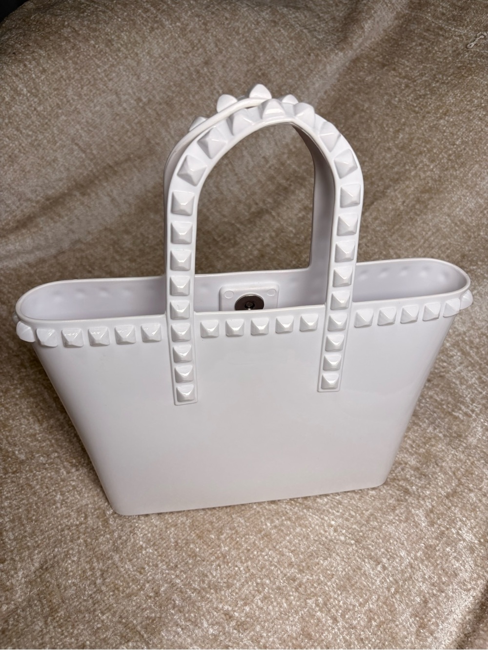CARMEN SOL - Made in Italy
Studded White Tote Bag -Mini